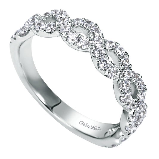 Gabriel & Co. Twisted Diamond Wedding Band