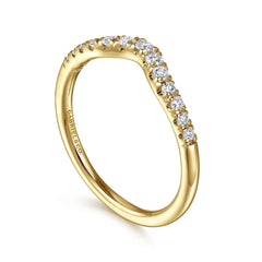 Gabriel & Co. Curved French Pave Diamond Wedding Band