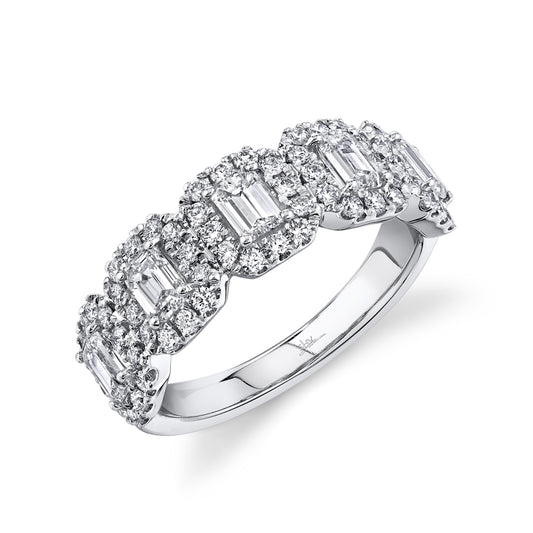 Shy Creation Five Stone Halo Diamond Ring
