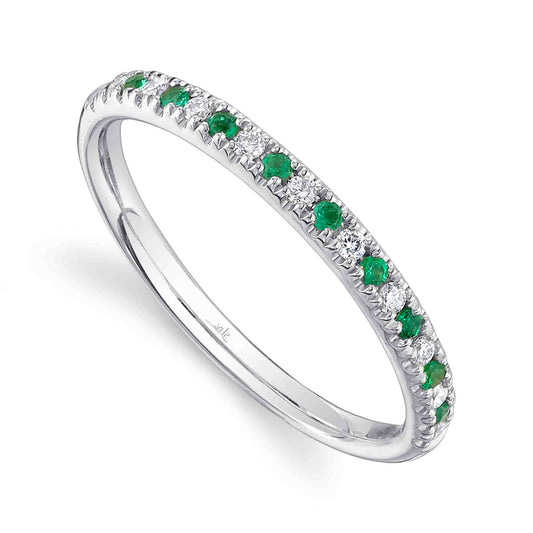 Shy Creation Diamond & Emerald 14K Ladies Band