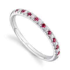 Shy Creation Diamond & Ruby 14K Ladies Band