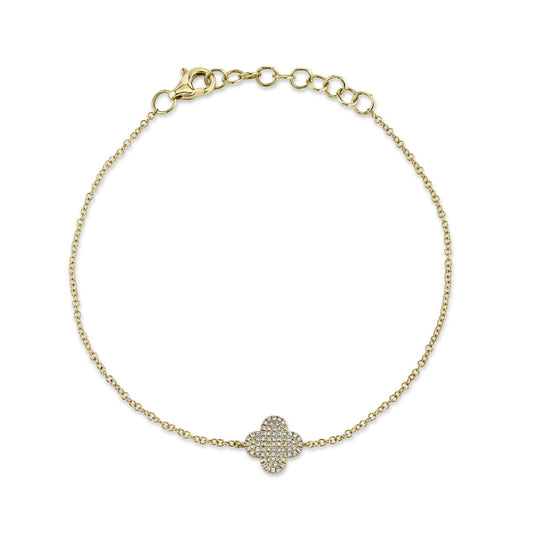 Shy Creation Diamond Pave Clover Bracelet