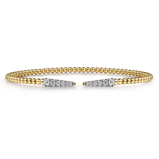 Gabriel & Co Bujukan Bead Cuff Bracelet With Diamond Pave Spikes