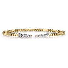 Gabriel & Co Bujukan Bead Cuff Bracelet With Diamond Pave Spikes