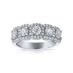 Five Stone Halo Wedding Band