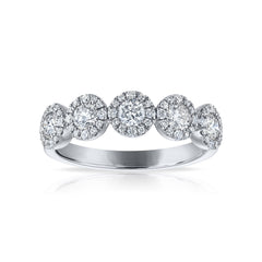 Five Stone Halo Diamond Band
