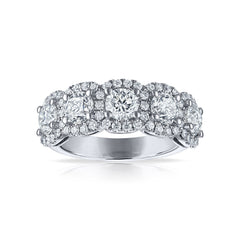 Five Stone Halo Wedding Band
