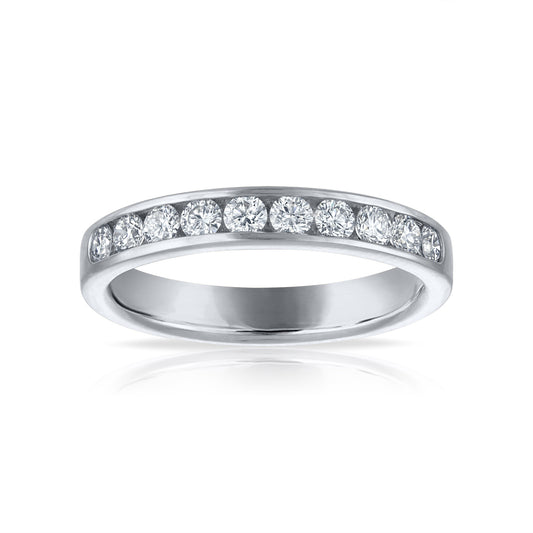 Channel Set Wedding Band