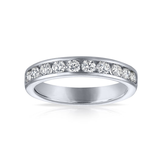 Channel Set Wedding Band