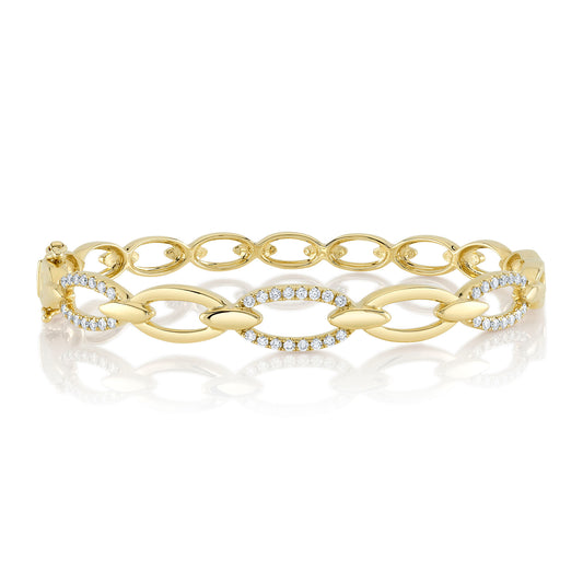 Shy Creation 14K Diamond Link Bangle