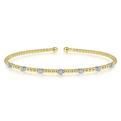 Gabriel & Co Bujukan Bead Cuff Bracelet With Diamond Stations