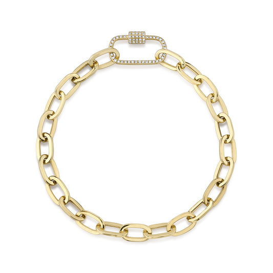 Shy Creation Diamond Paper Clip Link Bracelet