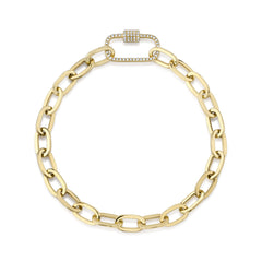 Shy Creation Diamond Paper Clip Link Bracelet