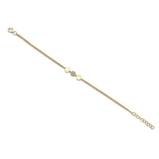 Shy Creation Diamond Pave Circle Bracelet