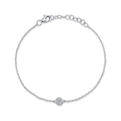 Shy Creation 14K Diamond Pave Circle Bracelet