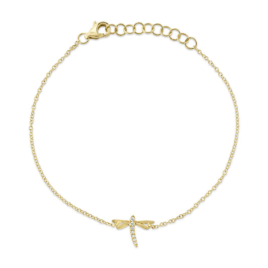 Shy Creation 14K Diamond Dragonfly Bracelet