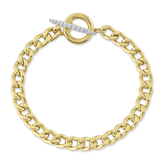Shy Creation 14K Diamond Link Bracelet