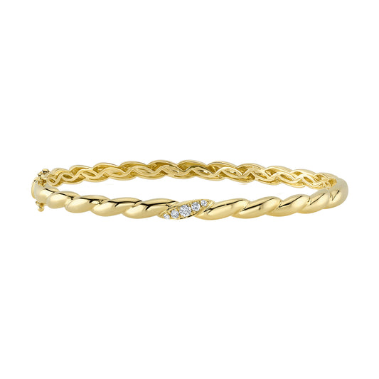 Shy Creation 14K Diamond Bangle