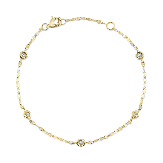Shy Creation 14K 7" Diamonds By The Yard Bracelet