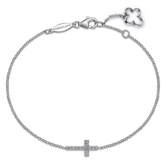 Gabriel & Co. Diamond Cross Chain Bracelet