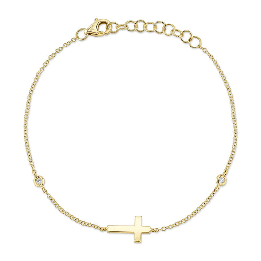 Shy Creation Diamond Cross Bracelet