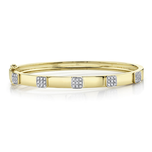 Shy Creation 14K Diamond Pave Bangle