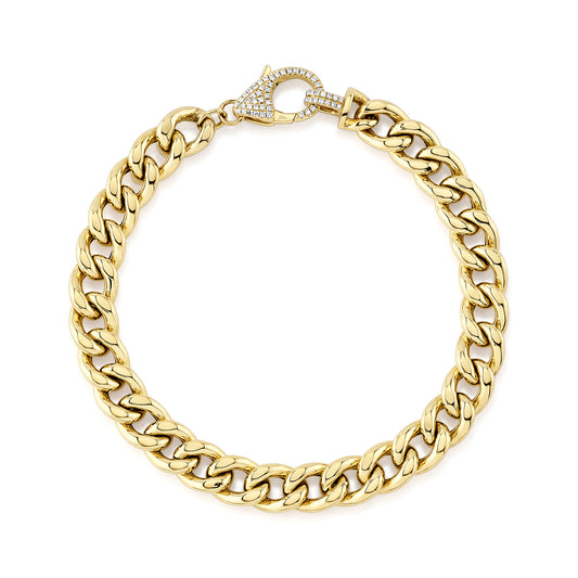 Shy Creation 14K Diamond Link Bracelet