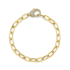Shy Creation 14K Diamond Paper Clip Link Bracelet