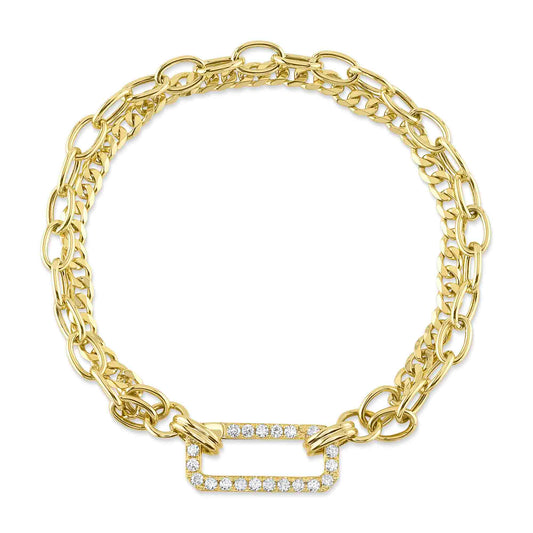 Shy Creation 14K Diamond Link Bracelet