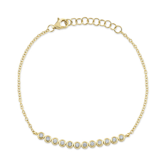 Shy Creation 14K Diamond Bezel Bracelet