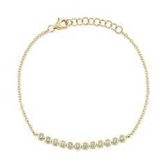 Shy Creation 14K Diamond Bezel Bracelet