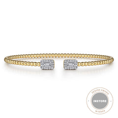 Gabriel & Co. Bujukan Open Cuff Bracelet With Diamond Baguettes