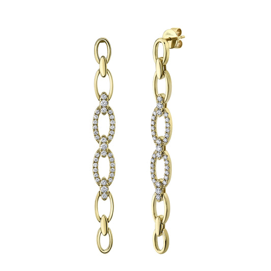 Shy Creation 14K Diamond Link Earring