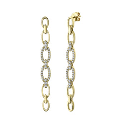 Shy Creation 14K Diamond Link Earring
