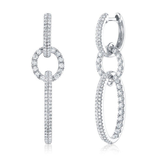 Shy Creation 14K Diamond Oval Earring