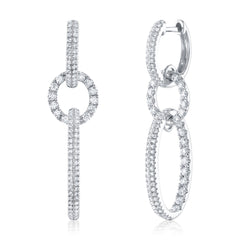 Shy Creation 14K Diamond Oval Earring
