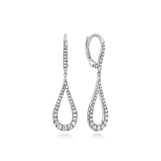 Gabriel & Co. Diamond Pear Drop Earrings