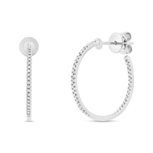 Shy Creation Diamond Hoop Earrings