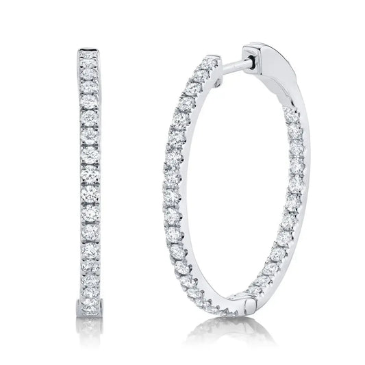 Shy Creation Diamond Hoop Earrings