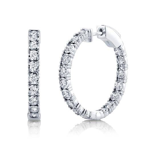 Shy Creation Diamond Hoop Earrings