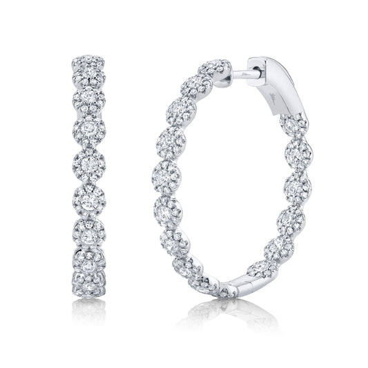 Shy Creation Diamond Hoop Earrings
