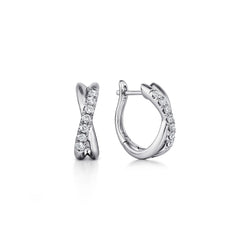 Gabriel & Co Twisted 15MM Diamond Huggies