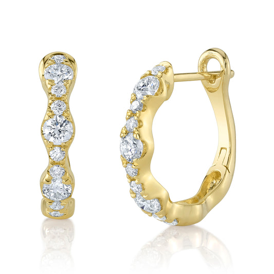 Shy Creation 14K Diamond Hoop Earring