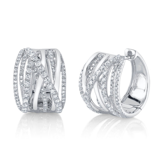 Shy Creation 14K Diamond Bridge Hoop Earring