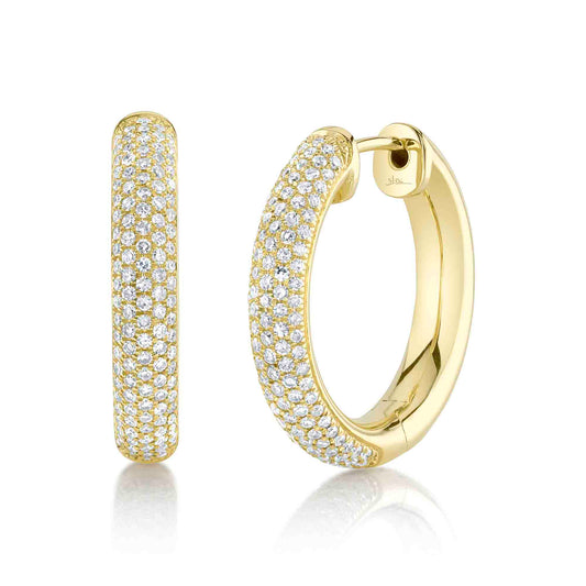 Shy Creation Diamond Pave Hoop Earring