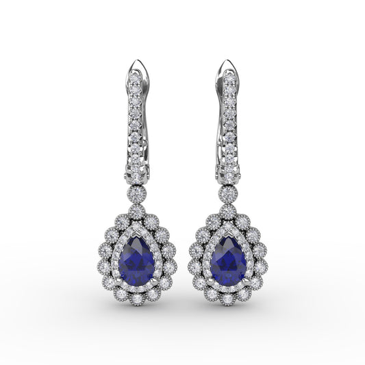 Fana Pear-Shaped Sapphire And Diamond Earrings