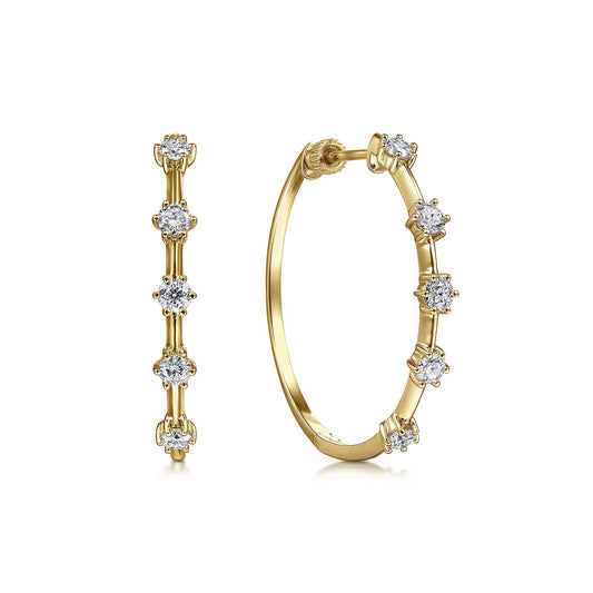 Gabriel & Co. 30MM Classic Diamond Hoop Earrings