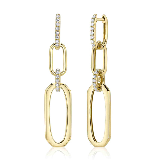 Shy Creation Diamond Paper Clip Link Earring