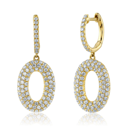 Shy Creation Diamond Pave Oval Earring