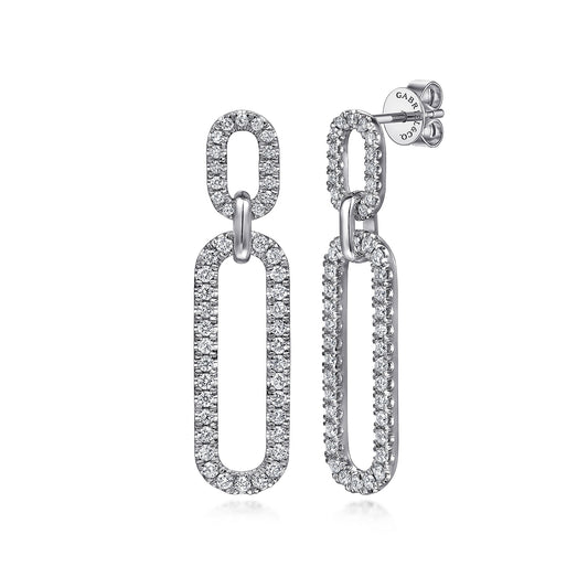 Gabriel & Co. Diamond Link Chain Drop Earrings